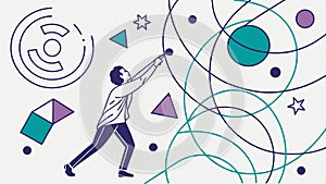 Person building network, connection and technology concept vector design Generative AI