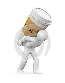 Person carries a cup of coffee