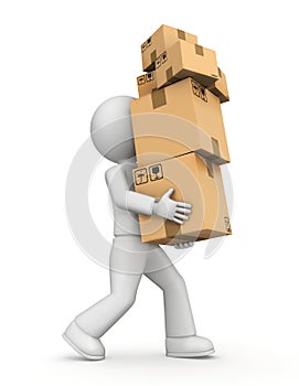 Person carrying boxes