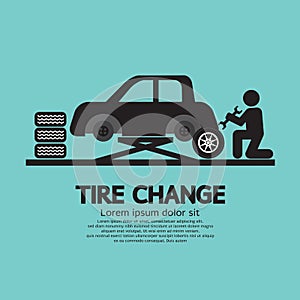 Person Changing Automobil Wheel Tire photo