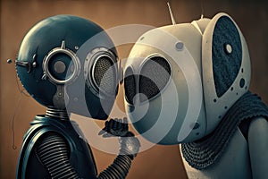 person, chatting with robotic friend, sharing secrets and memories