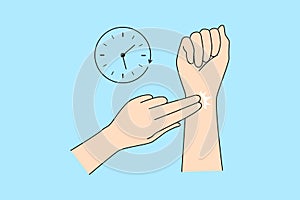 Person check radial pulse on wrist