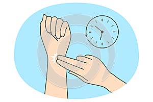Person check radial pulse on wrist