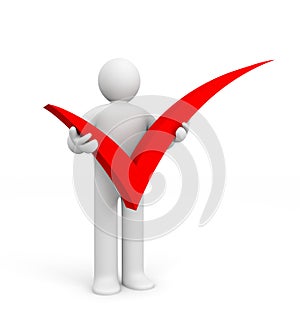 Person and check symbol