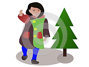 person with christmas tree