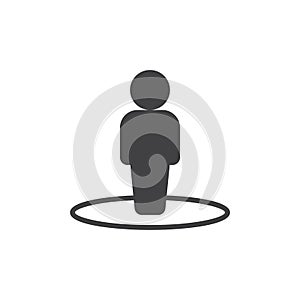 Person in circle icon vector