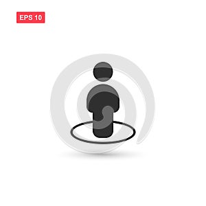 Person with circle icon vector isolated 4