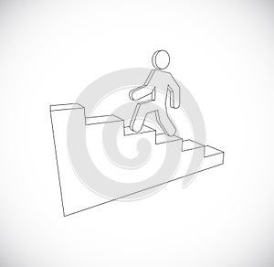 Person climbing up stairs