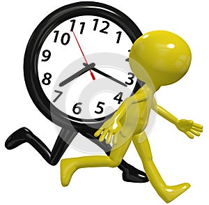 Person clock hurry race run busy day time