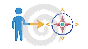 Person with Compass Navigation Direction, vector design Generative AI