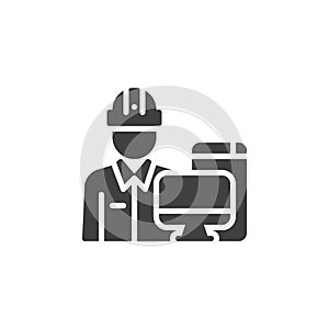 Person with Computer vector icon