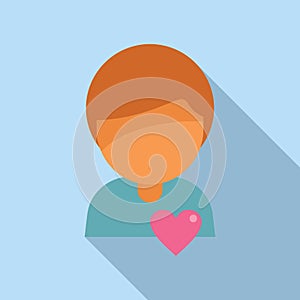 Person coping skills icon flat vector. Advice help