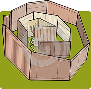 Person creating boundaries photo