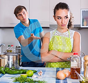 Person criticizing young spouse