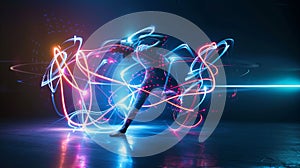 Person Dancing on Dance Floor With Light Painting Effect