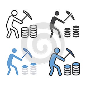 Data mining for business intelligence processing concept icon