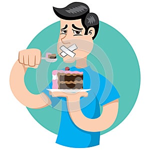 Person with diabetes, can not eat sweets, sugar regime