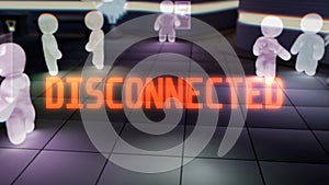 Person is disconnected from computer game - bad connection speed - industrial 3D rendering