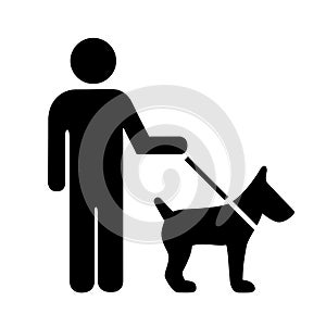 Person with dog vector icon