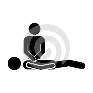 Person doing cpr to pacient icon image