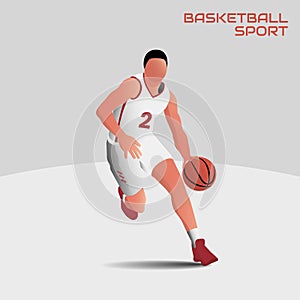 A person dribbling in basketball