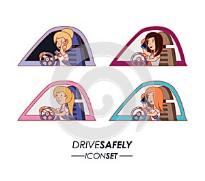 Person driving for driver safely campaign