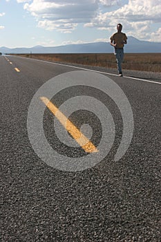 Person on Empty Road