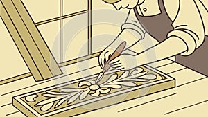 Person Engaged in Digital Creative Work on Tablet, Modern Art, vector design Generative AI