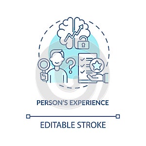 Person experience blue concept icon
