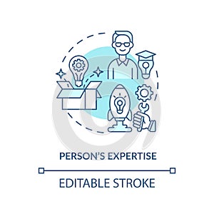 Person expertise blue concept icon