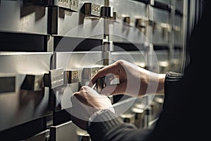 person, extracting important documents from safe deposit box, with view to closing the account