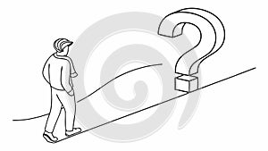 Person Facing Question Mark, vector design Generative AI