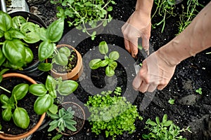 a person is in the garden weeding up plants for them