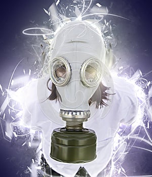 Person with gas mask