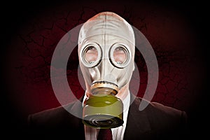 Person in a gas mask