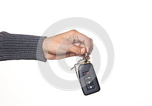 Person giving a car key