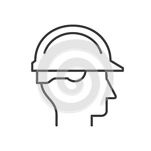 Person in hardhat line icon