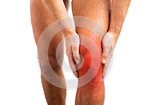 Person having a knee pain photo