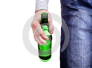 Person holding Beer Bottle photo