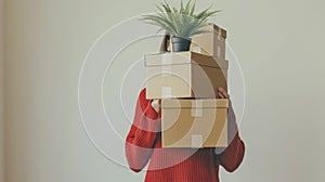 The person holding boxes.AI generated image