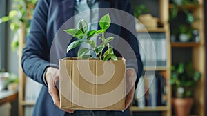 The Plant in Cardboard Box.AI generated image