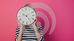 The Person Holding Clock.AI generated image