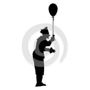 person holding flying balloon vector