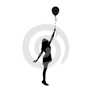 person holding flying balloon vector