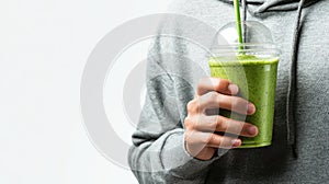 Green Smoothie in Hand