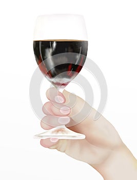 Person Holding A Half Full Glass of Red Wine