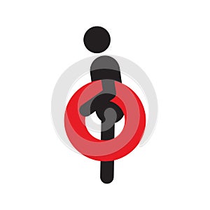 Person holding lifebuoy silhouette icon