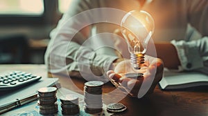 The lightbulb and coins.AI generated image