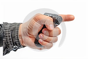 Person Holding Remote Control