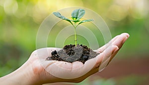 A person is holding a small terrestrial plant in their hand